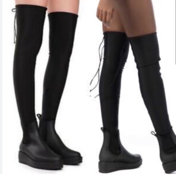 Steve Madden Black Monsoon Boots Sz 7 - Picture 4 of 6